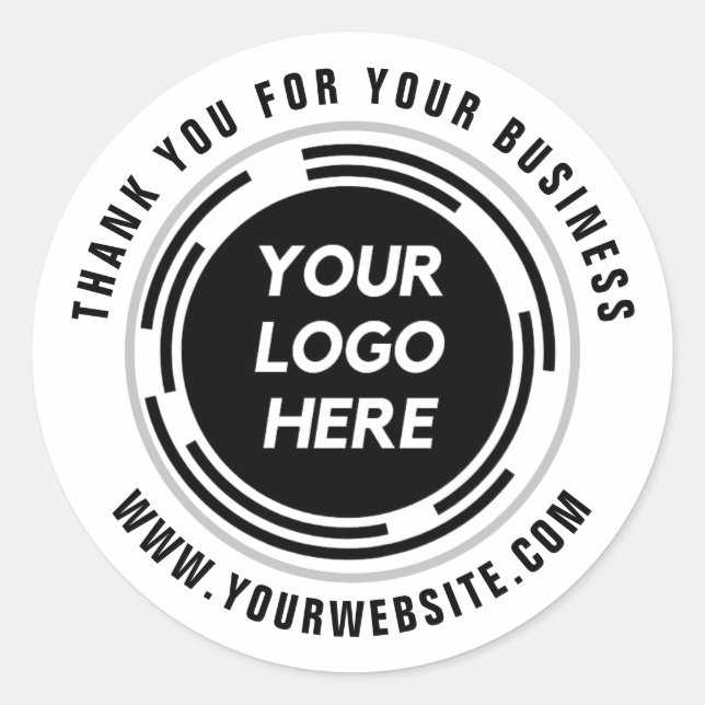 Sticker Rond Merci De Logo Personnalisé Pour Votre Entreprise (Devant)