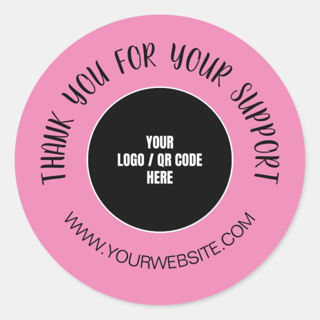 Sticker Rond Merci De Logo Personnalisé Pour Votre Support (Devant)