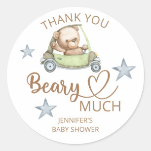 Sticker Rond Merci de l'ours en peluche