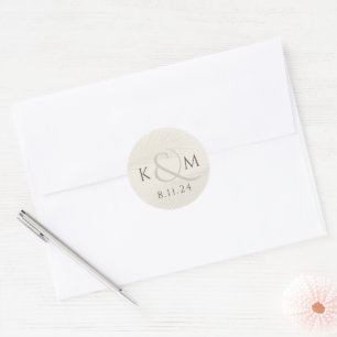 Sticker Rond Merci de Mariage à feuilles tropicales Boho