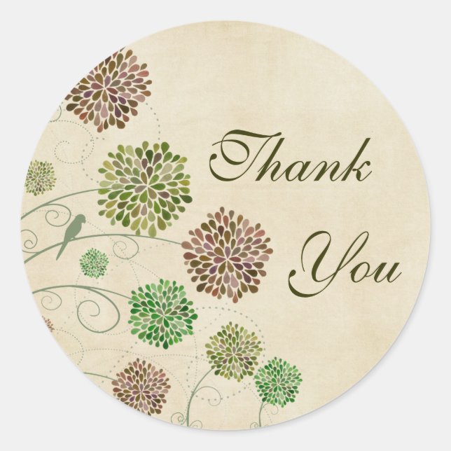 Sticker rond Merci de mariage Dahlia Garden (Devant)