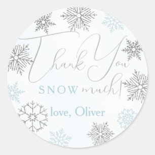 Sticker Rond Merci de neige Neige Sceau beaucoup circulaire Fav