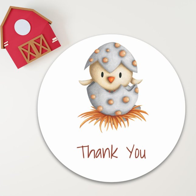 Sticker Rond Merci de nid d'oiseaux mignon (Créateur téléchargé)