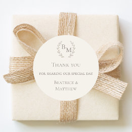 Sticker Rond Merci de partager notre journée de mariage en ivoi