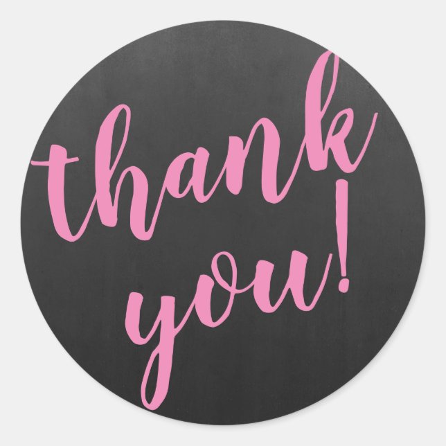 Sticker Rond Merci de script moderne Simple Blackboard (Devant)