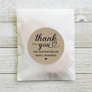 Sticker Rond Merci de Soutenir les Petites Entreprises Kraft