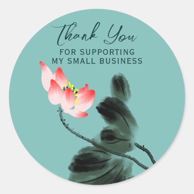 Sticker Rond Merci De Soutien Aux Entreprises Florales (Devant)