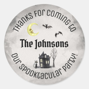 Sticker Rond Merci De Venir Spooktacular Halloween Party Favor
