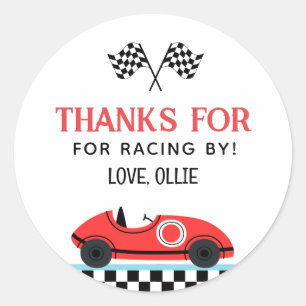 Sticker Rond Merci De Voiture Rouge Race Pour Racin By