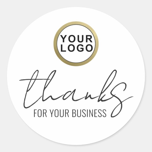 Sticker Rond Merci de votre logo (Devant)