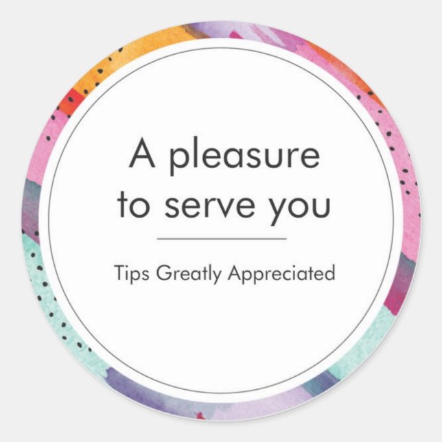 Sticker Rond Merci De Vous Servir (Pilote De Livraison) (Devant)