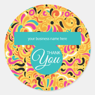 Sticker Rond Merci d'entreprise Abstrait de couleur Boldy