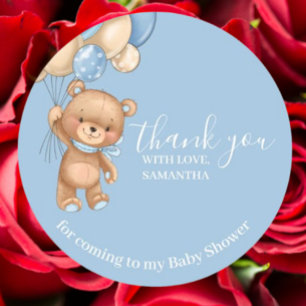 Sticker Rond Merci des ballons d'ours en peluche