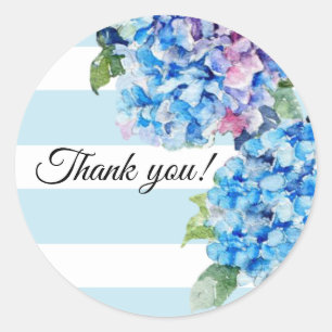 Sticker Rond Merci d'été Blue Hydrangeas