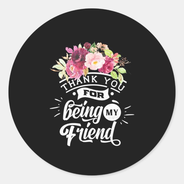 Sticker Rond Merci D'Être Mes Amis (Devant)