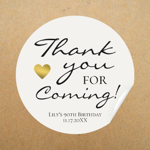 Sticker Rond Merci d'être venu à la fête d'anniversaire