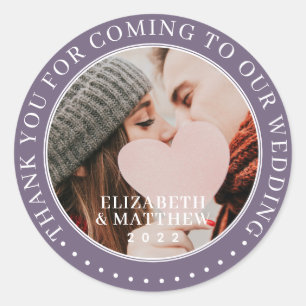 Sticker Rond Merci D'Être Venu À Notre Mariage Photo Moderne
