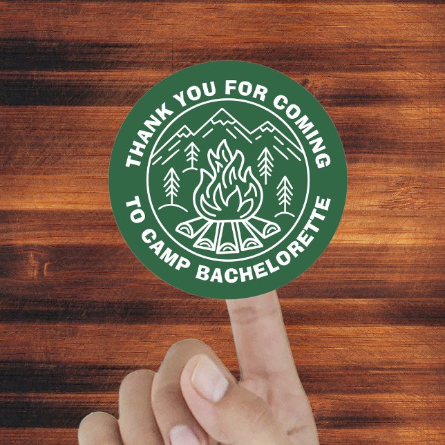 Sticker Rond Merci d'être venu au camp Bachelorette (Thank You For Coming Camp Bachelorette Classic Round Sticker
)