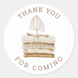 Sticker Rond Merci d'être venu. Boho mignon anniversaire de enf