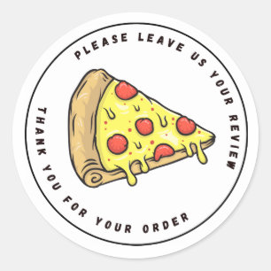 Sticker Rond Merci d'évaluation du congé de pizza couleur compl