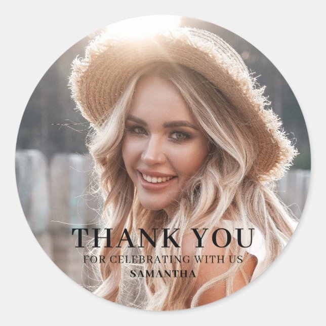 Sticker Rond Merci - Diplôme photo (Devant)