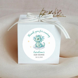 Sticker Rond Merci Dragon Baby Shower