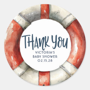 Sticker Rond Merci du parti nautique Lifebuoy