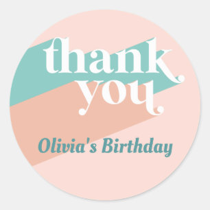 Sticker Rond Merci du parti rétro