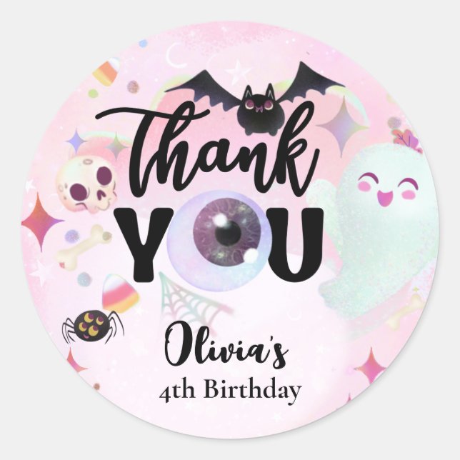 Sticker Rond Merci éffrayant (Devant)