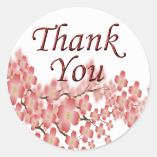 Sticker Rond Merci Enveloppe Sceau Dogwood Design