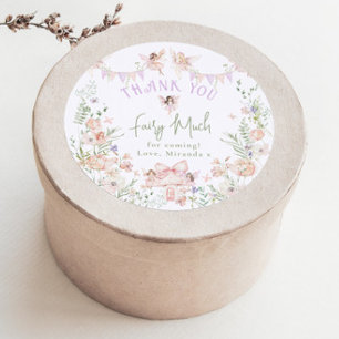 Sticker Rond Merci Fairy Much Fairy 1er Anniversaire Fantaisist
