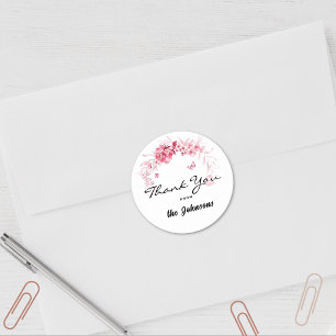 Sticker Rond Merci, Favori de 1,5 pouces Rose Envy ou de Douche