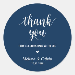 Sticker Rond Merci, fête avec nous, Cadeaux de Mariage