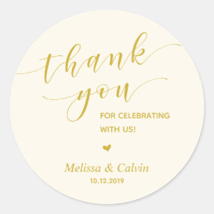 Sticker Rond Merci, fête avec nous, répétition mariage