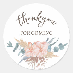 Sticker Rond Merci floral bohème