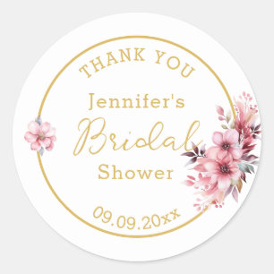 Sticker Rond Merci floral moderne