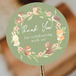 Sticker Rond Merci forestier enchanté