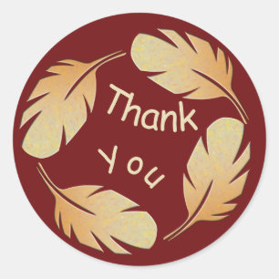 Sticker Rond Merci général Appréciation Motif plume