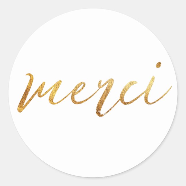 Sticker Rond Merci Gold Elegant Merci (Devant)