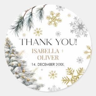 Sticker Rond Merci hiver