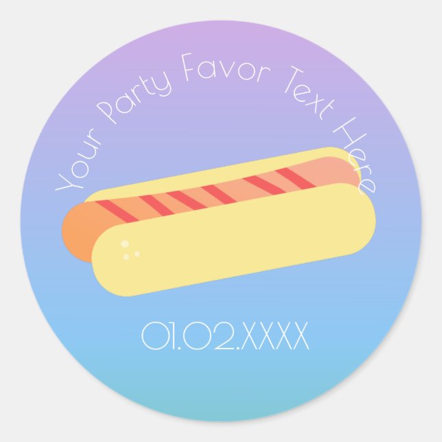 Sticker Rond Merci hot Dog Ombre BBQ (Devant)