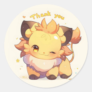 Sticker Rond Merci Imaginaire animal mou