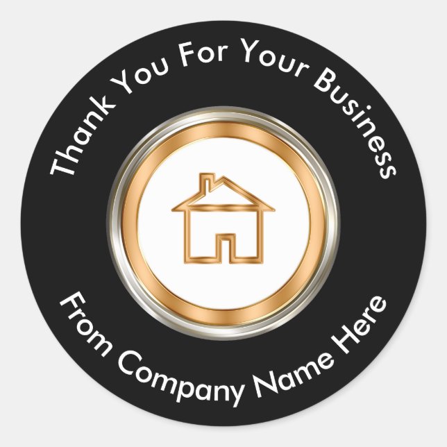 Sticker Rond Merci immobilier classique (Devant)