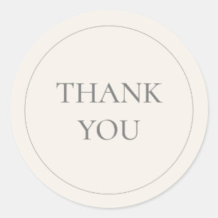 Sticker Rond Merci ivoire minimaliste à la crème