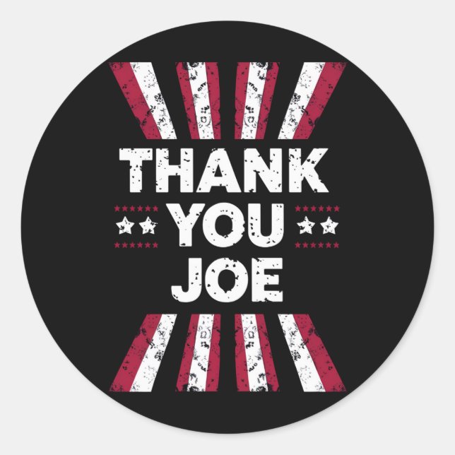 Sticker Rond Merci Joe Président Biden (Devant)