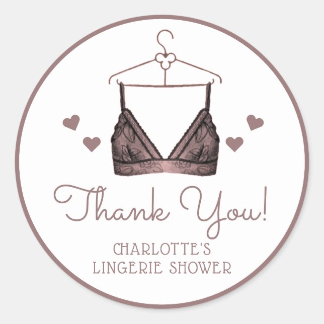 Sticker Rond Merci Lace Aquarelle Lingerie Fête des mariées (Devant)