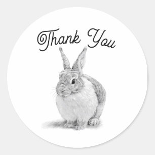 Sticker Rond Merci lapin