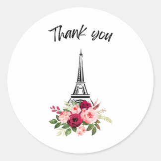 Sticker Rond Merci les roses de Paris