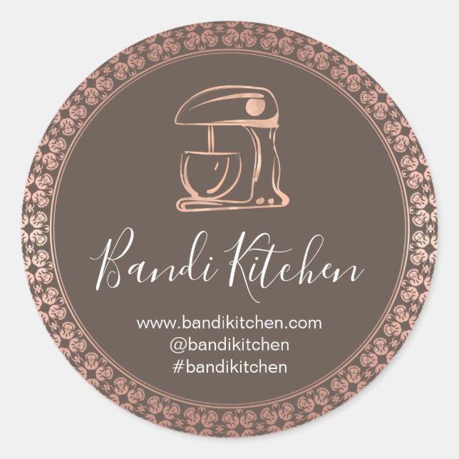 Sticker Rond Merci Logo Cuisine Cuisine Chef boulangerie RoseLu (Devant)