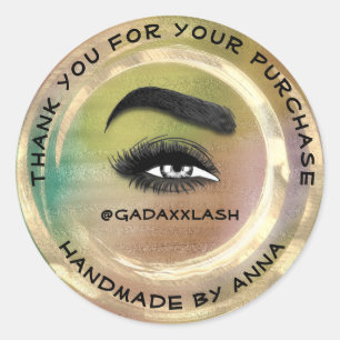 Sticker Rond Merci Maquillage Artiste Lash Smoky Abstact